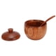 thumbnail image 3 of Olla De Madera Para Especias, Azucarero, Sal, Pimienta, Caja De Condimentos Con Cuchara Y Tapa, Herramienta De Cocina, 3 of 7