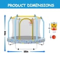 thumbnail image 4 of Trampolín de 55 pulgadas para niños Trampolín para niños pequeños de interior y al aire libre con aro de baloncesto, 4 of 5