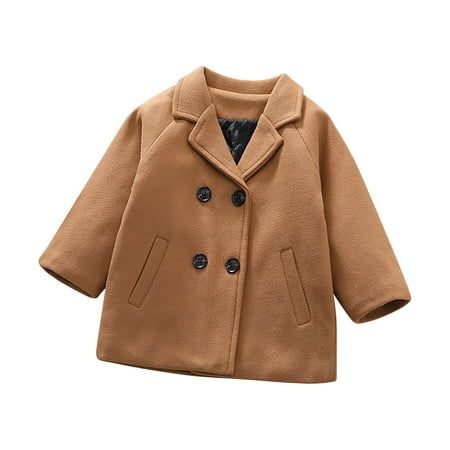 

Toddler Baby Thick Warm Windproof Coat Kids Boys Girls Button Down Jacket Clothes Child s Winter Woolen Coat