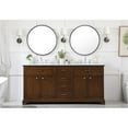 thumbnail image 6 of Elegant Decor Americana 72" Metal MDF Marble Double Bathroom Vanity in Teak, 6 of 8