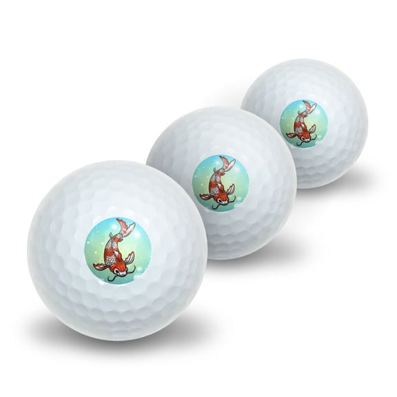 Koi Fish - Japanese Chinese Asian Novelty Golf Balls 3 Pack