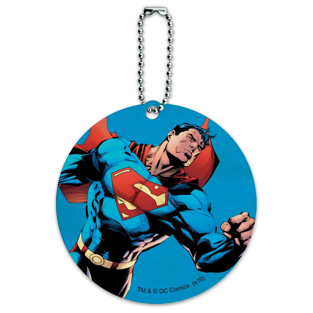 Graphics and More Superman Character Round Luggage ID Tag Card