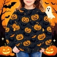 thumbnail image 5 of Atogsazn Kids Girls Halloween Oversized Sweatshirt Children Crew Neck Long Sleeve Pullover Sweaters Fall Winter Tops Black 8-9 Years Fashion, 5 of 5