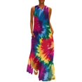 thumbnail image 1 of Robe Teinture sur Nœuds Imprimé Léopard Robe Maxi de Soirée Design Col en V Robes Longues Décontractées Vêtements de Rue Oversize, 1 of 5