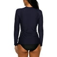 thumbnail image 4 of Attraco Women's Zip Front Long Sleeve Rash Guard Top Sun Protection Swim Shirt, 4 of 5