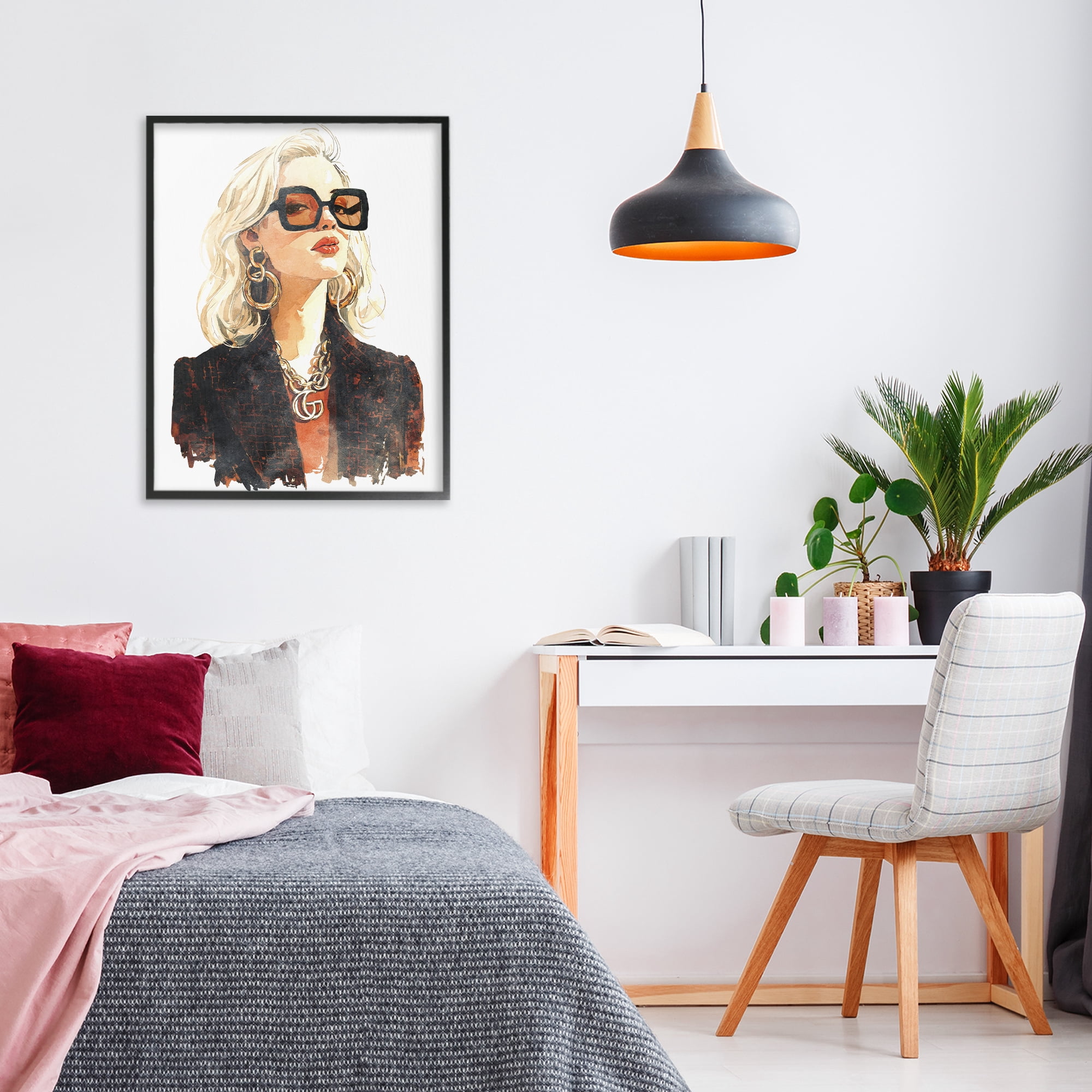 Stupell Industries Luxurious Gilded Gaze Black Framed Giclee Art, design by Svetlana Aleynikova