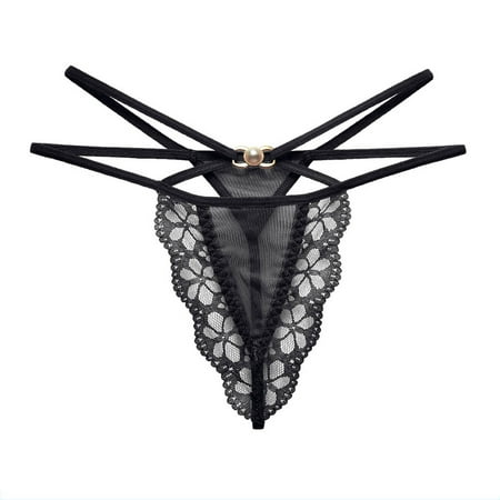 Bigersell Underwear Women Clearance Long Underwear Women Bikini Panty Style P-1749 Polyester Cheeky Panties Ladies Thong Underwear Briefs High Waist Women s Panties Black One Size