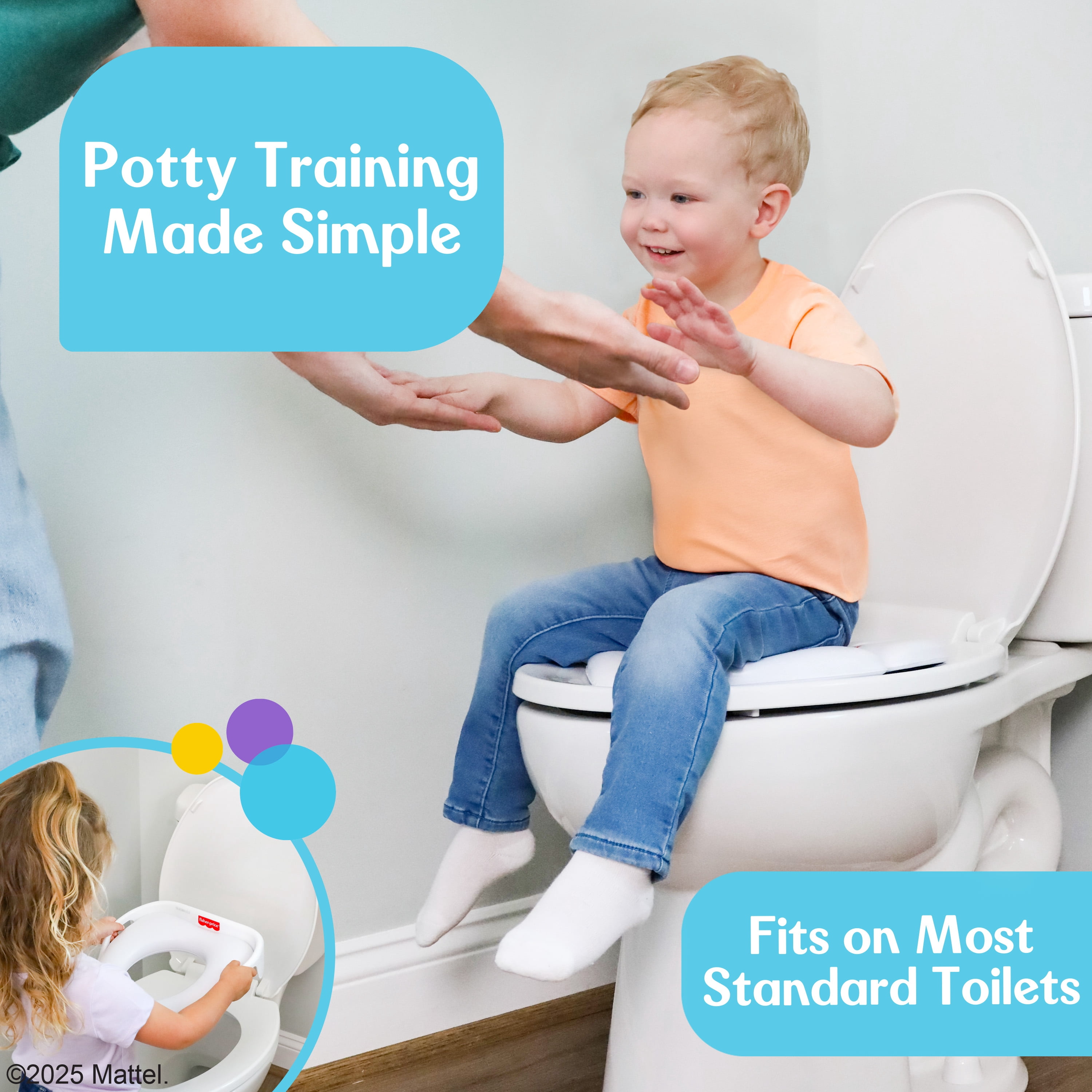Fisher-Price Ready & Steady Deluxe Potty Seat for Toddlers with Soft Padded Ring