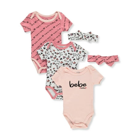 

Bebe Baby Girls 5-Piece Headbands & Bodysuits Set - peach 0 - 3 months (Newborn)