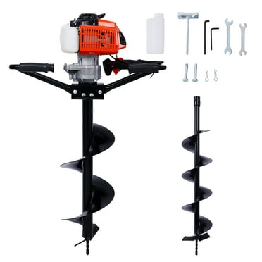 2.7HP Post Hole Digger 63cc two person handle Gas-Powered 2-Stroke Auger Digging Drill Shaft Size 3/4" (Machine Only)EPA COMPLAINT With L6" L10" DRILL BITS,