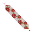 thumbnail image 1 of Camino de mesa navideño con estampado floral, diseño de flores rojas grandes, duradero y resistente al polvo para decoraciones festivas, 1 of 8