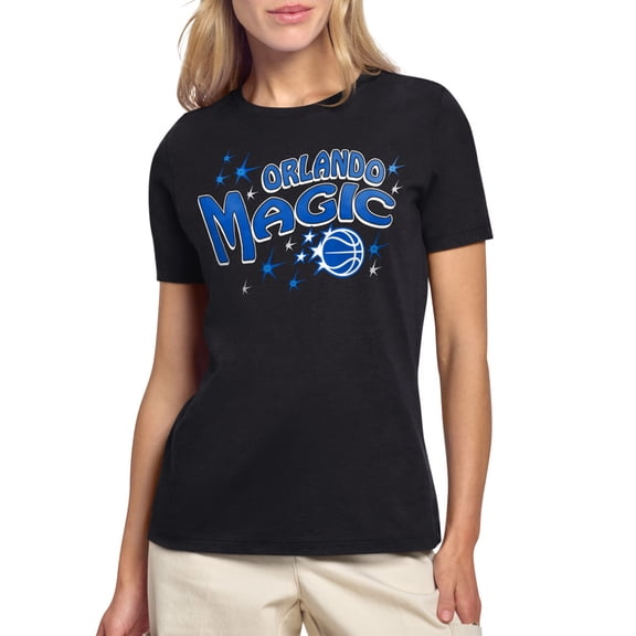 Women's Starter Black Orlando Magic Fireworks T-Shirt