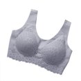 thumbnail image 3 of Sujetador de mujer Sujetador Hacer subir acolchado inalámbrico Sujetador deportivo de látex desmontable Ropa interior superior, Gris, XXL Vogacara AP001365-09, 3 of 7