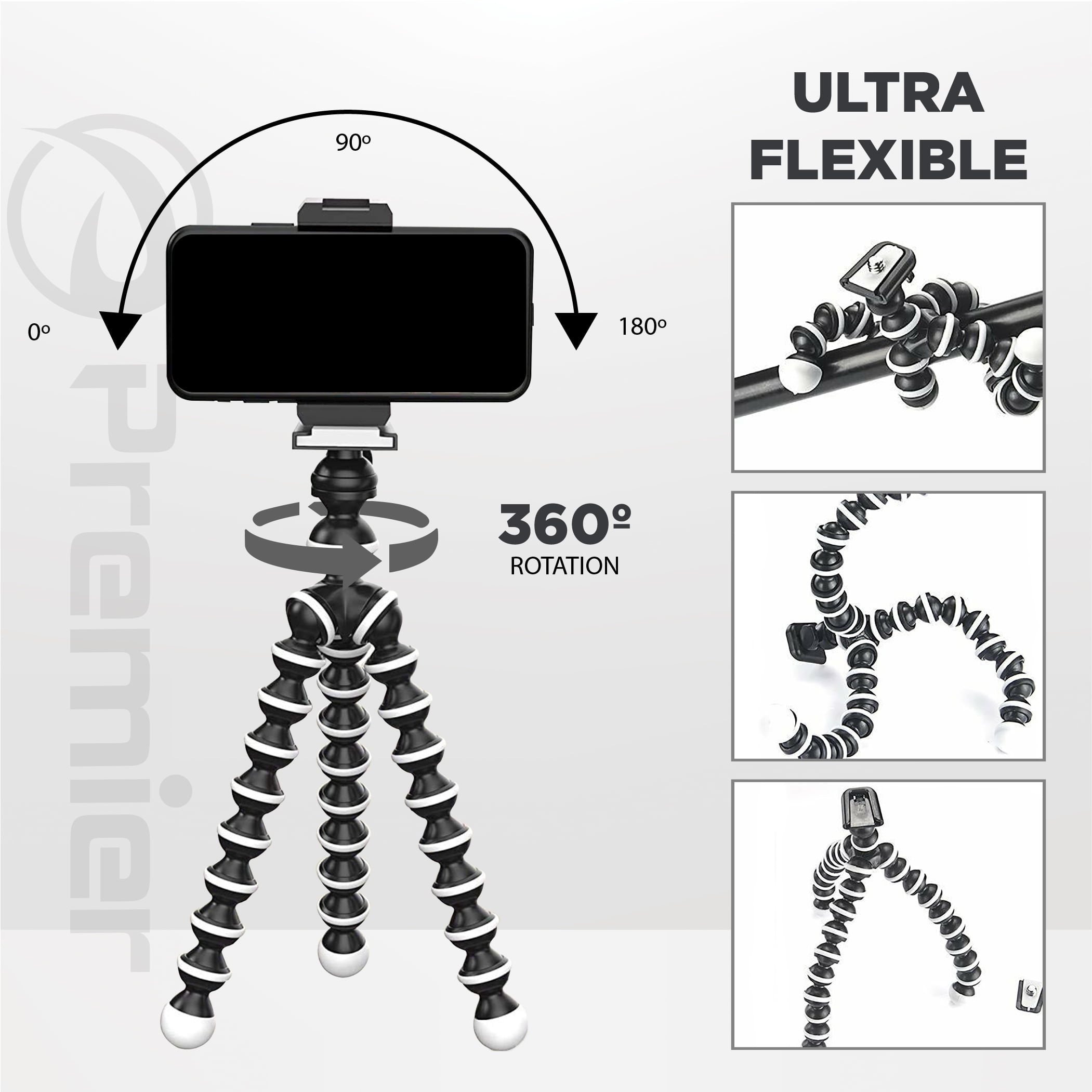 Premier Universal Flexi-Pod Multi-Flex Tripod with Smartphone Holder
