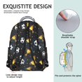 thumbnail image 5 of Football and Trophy Black Pattern Backpack for School, Cute School Bag with Adjustable Shoulder Straps and Padded Back, 15.3"x11"x7.1", 5 of 5