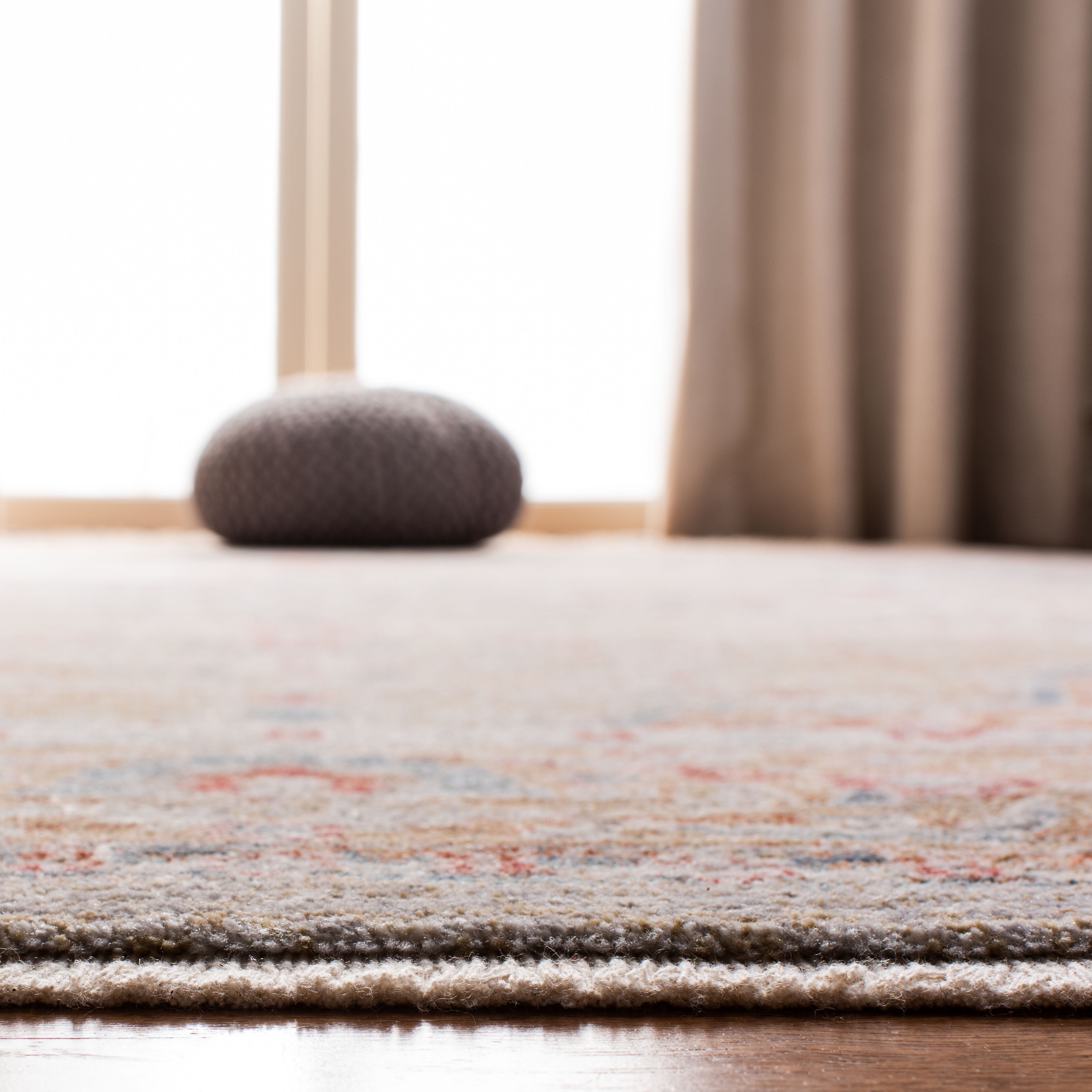 SAFAVIEH Kenitra Georgiana Distressed Polyester Area Rug, Grey/Light Blue, 3' x 5'