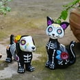 thumbnail image 4 of Dserhfy Halloween Ornament Skeleton Cat Dog Shape Resin Statue Indoor Outdoor Cat Sculpture Haunted House Desktop Decor, 4 of 7