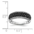 thumbnail image 5 of Solid 14k White Gold White and Black Diamond Band Ring Size 5.5 (.866 cttw.), 5 of 6