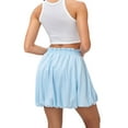 thumbnail image 3 of Siliteelon Women Ruffle Mini Skirt Flowy Skort High Waisted Bubble Hem Built-in Shorts with Pockets, 3 of 6