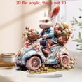 thumbnail image 7 of Beautynvta Easter Decorations, 2D Flat Acrylic Bunny Ornaments, Spring Rabbit Driving Flower Car with Eggs Basket, Festive Decorative Accessories for Home Living Room and Bedroom, 7 of 7