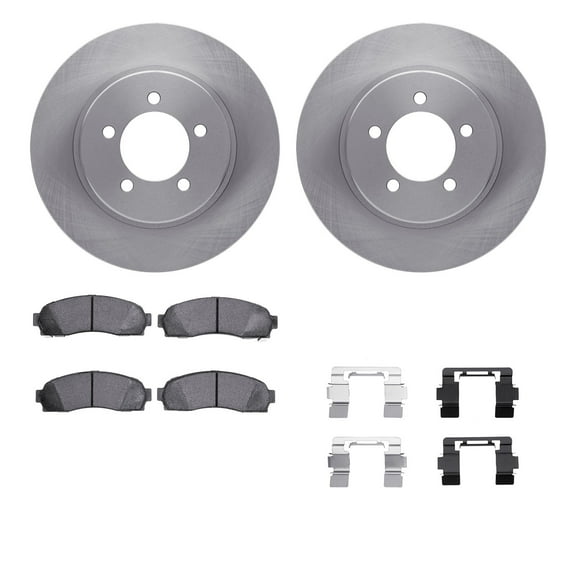 Dynamic Friction Company Front Brake Rotors with Ultimate Duty Performance Brake Pads includes Hardware 6412-54197