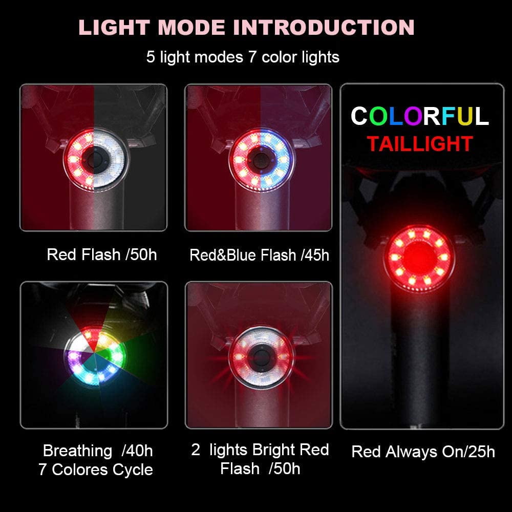 USB Bike Rear Tail Light LED 