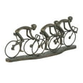thumbnail image 6 of 20" x 8" Bronze Polystone People Sculpture with Bike, by DecMode, 6 of 8