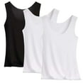 thumbnail image 6 of 3 Packs Casual Tank Tops for Women Ladies Sleeveless Round Neck Spaghetti Strap Modern Fit with Shelf Bra Dressy Summer Tops Plus Size Stretchy Everyday Streetwear Resort Summer Tops and Blouse Shirt, 6 of 6