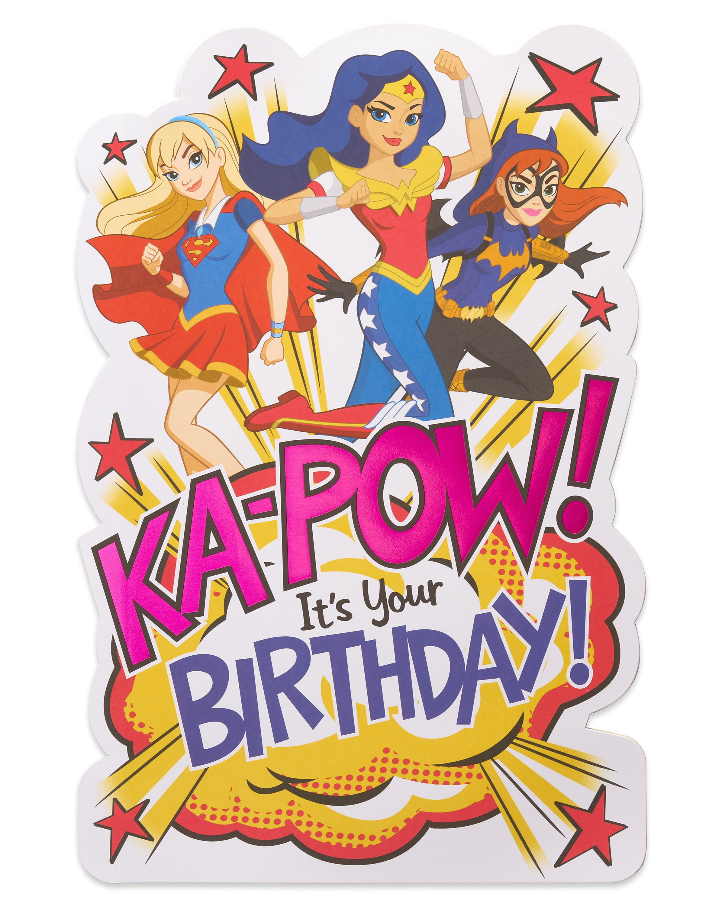 American Greetings DC Super Hero Girls Birthday Card for Girl with Foil