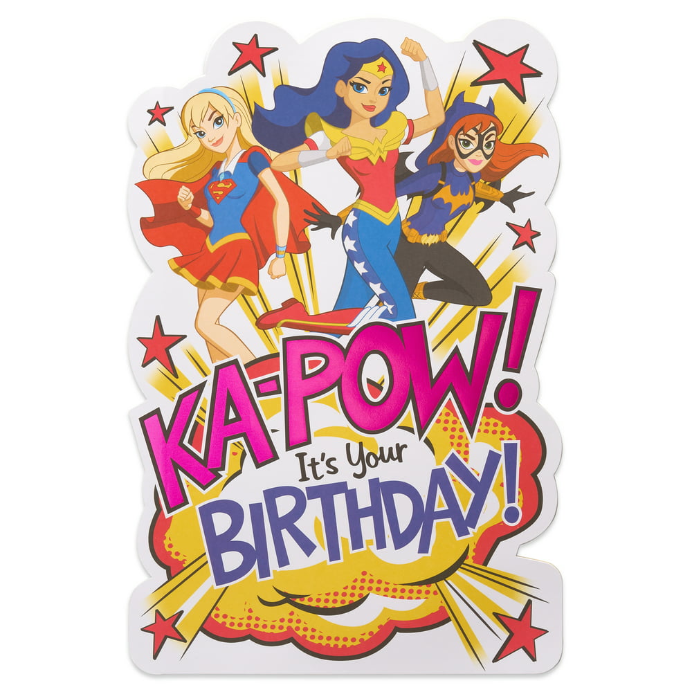 American Greetings DC Super Hero Girls Birthday Card for Girl with Foil ...