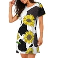thumbnail image 2 of Easygdp Sunflowers Country Camisón de manga corta para mujer, informal, estampado, 2 of 6