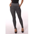thumbnail image 5 of High Waist Sculpting Treggings With Zipper Pocket Trim - Gray  White Plaid, 5 of 9