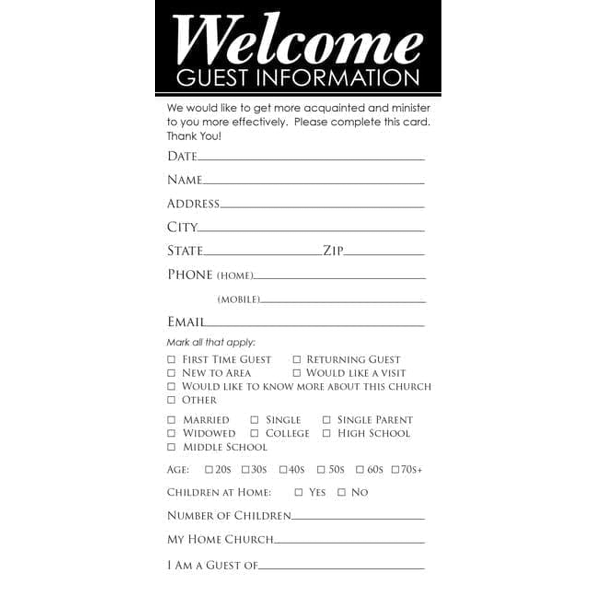 Guest Information Guest Cards, 50 ct