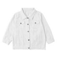 thumbnail image 4 of Denim Crop Jacket, Yigetop Women's Spring and Summer Top Denim Three Quarter Sleeve Coat Women Cropped Jean Jacket White 2XL, 4 of 9