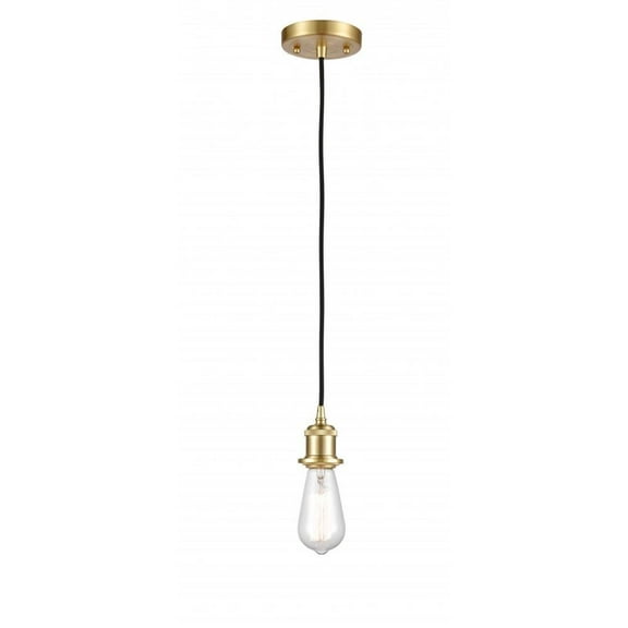 516-1P-SG-LED-Innovations Lighting-Bare Bulb-3.5W 1 LED Mini Pendant in Industrial Style-4.5 Inches Wide by 4 Inches High Satin Gold Finish
