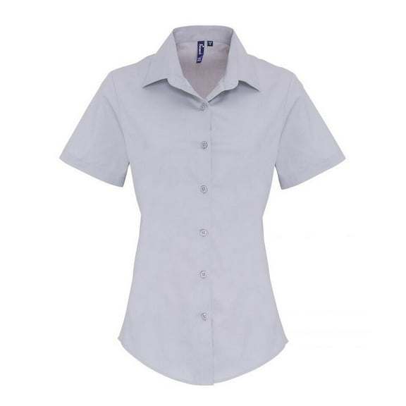 Premier Womens Stretch Fit Poplin Short Sleeve Blouse