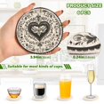 thumbnail image 3 of Haosy Set of 6 Drink Woven Coaster with Holder Heat Resistant Non-Slip Bar Coasters 4 Inches Victorian-style Floral Heart, 3 of 7