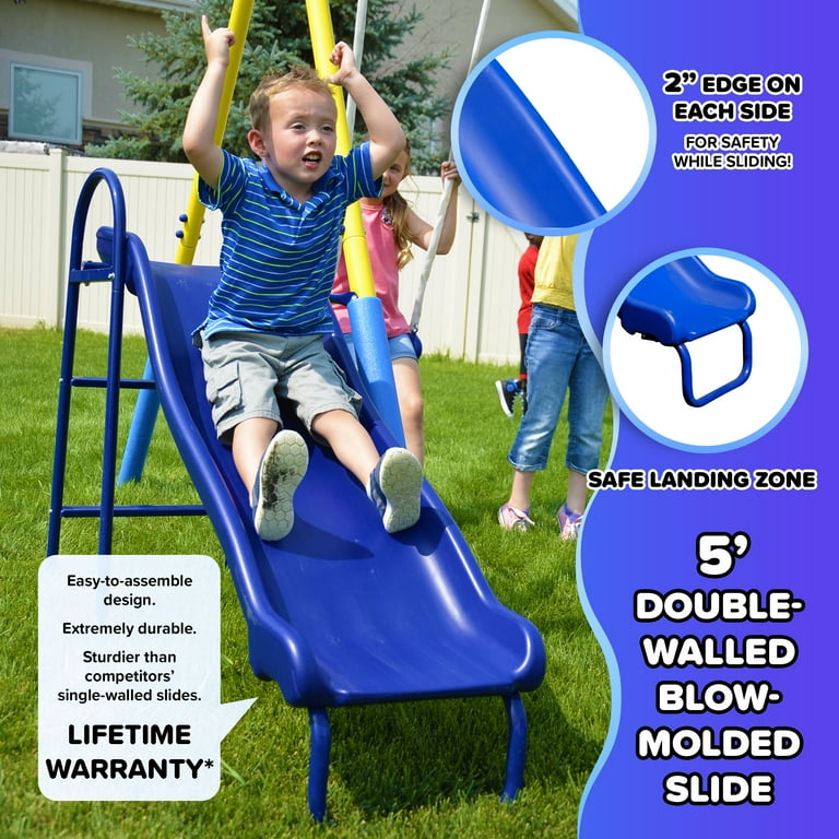 Sportspower Outdoor My 1st Metal Swing Set for Ages 3-8, 400lbs