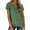 Green, variant on MIXUE Womens Summer Tops Solid Color V Neck Short Sleeve Pullover Tshirts Streetwear,Red,XXL
