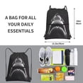 thumbnail image 2 of Naloa Black And White Shark Drawstring Backpack String Bag Cinch Water Resistant for Gym Shopping Sport Yoga, 2 of 6