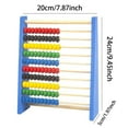 thumbnail image 2 of Colorful abacus stand,Wooden Abacus for Ki-ds Math-Counting To-y, Multi-Color Counters, Counting T-oys for Presch-ool Learning & Development, Develops Coordination, Motor Skills(M-Blue), 2 of 8