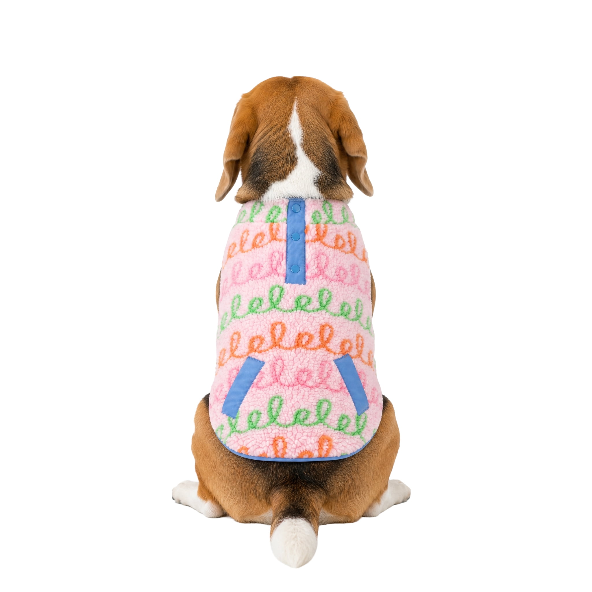 Oodles Curly Stripes Sherpa Fall Dog Jacket, Pink, Medium