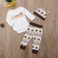 thumbnail image 4 of Turkey Thanksgiving Infant Baby Boy Girl Romper Pants Hat Clothes Outfit Set, 4 of 5