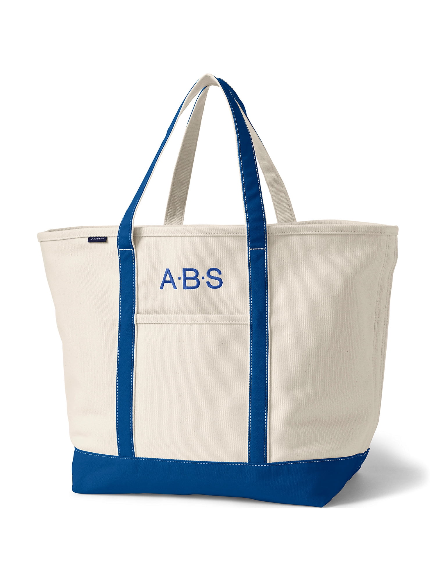 Lands' End Extra Large Natural 5 Pocket Open Top Canvas Tote Bag