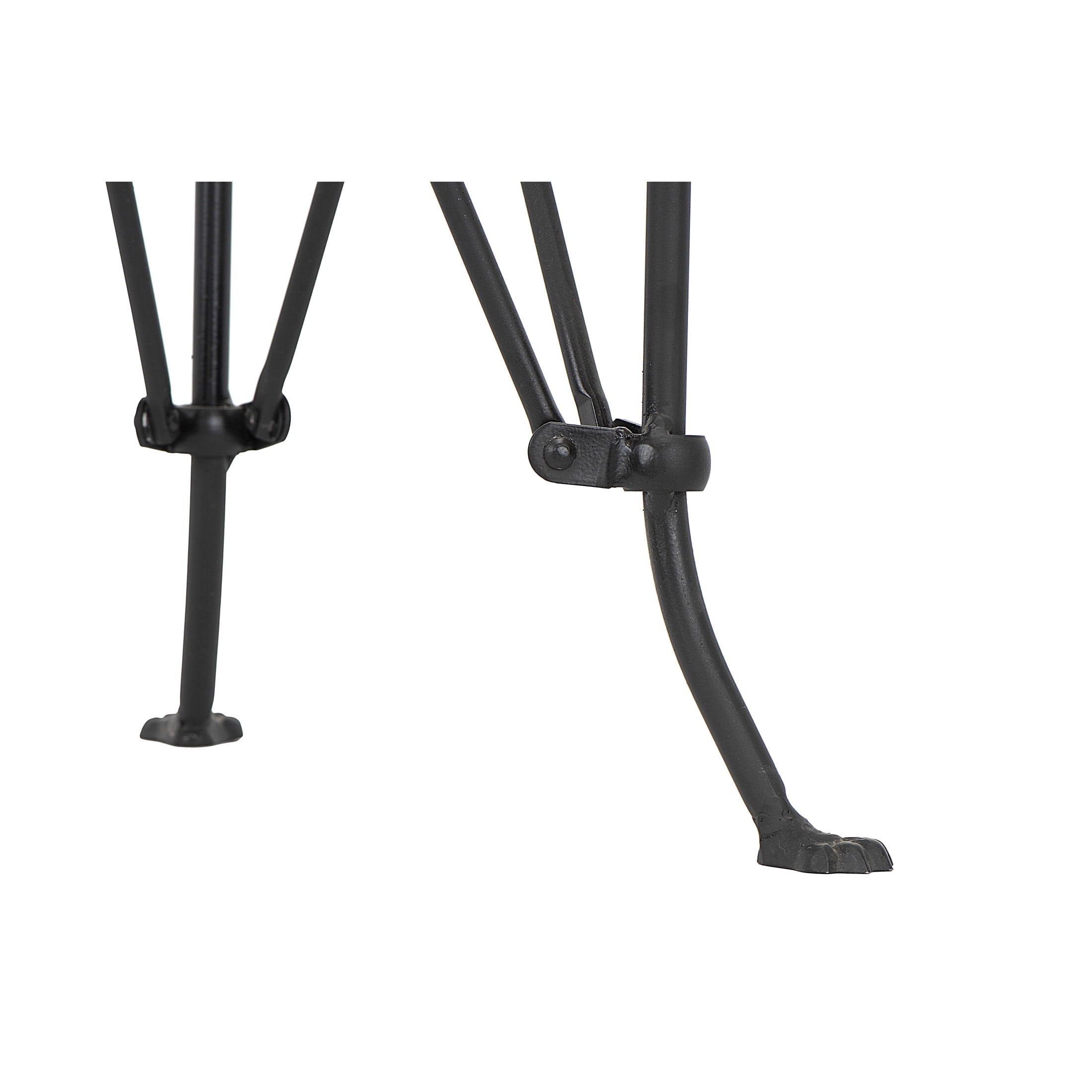 Creative Co-Op Round Metal Side Table with Claw Feet, Black