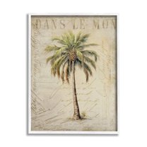 Stupell Industries Vintage Palm Tree Botanical & Floral Painting White Framed Art Print Wall Art, 24 x 30