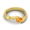 thumbnail image 3 of 1.20 Carat Latest Princess Cut Citrine Gemstone & Natural Diamond Anniversary Ring for Women Solid 14K Yellow Gold Size 7 by Diamond-Capitals, 3 of 8