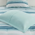 thumbnail image 4 of GDF Studio 8-Piece Seersucker Comforter & Quilt Set, Watercolor Stripe Print, King/Cal King Size, Aqua, 4 of 9