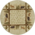 thumbnail image 2 of Addison Rugs Dream Shag Premium Machine Washable Transitional Pinecones Khaki Round Rug, 8' x 8', 2 of 8