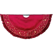 52" Burgundy Floral Tree Skirt
